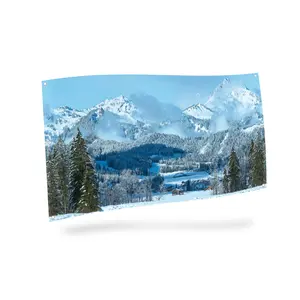 ACHTERGROND DOEK - BERGLANDSCHAP 150X75CM