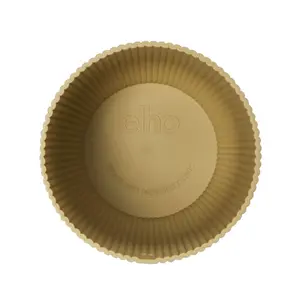 Bloempot Vibes Fold Rond - D18/H17cm Geel - afbeelding 3