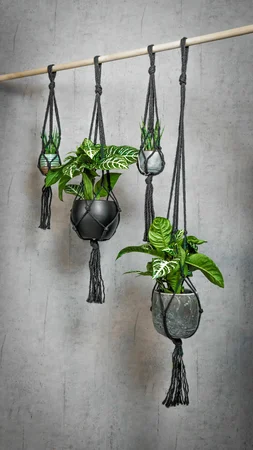 Bloempothanger Macramé - L 120 - afbeelding 3