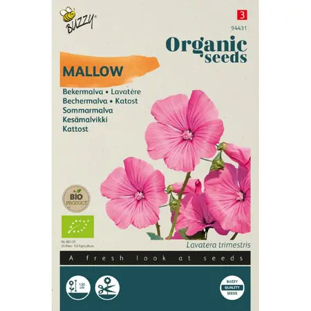 BUZZY® ORGANIC LAVATERA, BEKERMALVA ROSE/ROOD  (BIO) - afbeelding 1