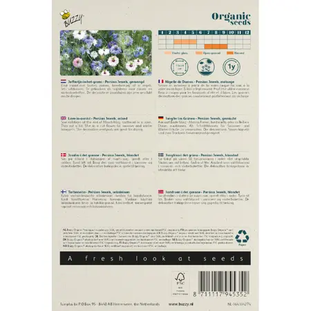 BUZZY® ORGANIC NIGELLA, JUFFERTJE-IN-HET GROEN PERSIAN JEWELS BIO - afbeelding 2