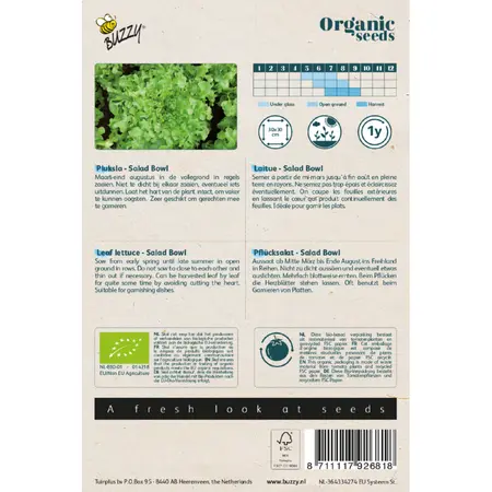 BUZZY® ORGANIC PLUKSLA SALAD BOWL, GROEN  (BIO) - afbeelding 2