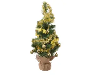 DIY MINI BOOM GOLD DECO H.60CMD.36CM GROEN/GOUD