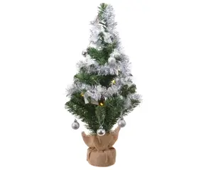 DIY MINI BOOM SILVER DECO H.60CMD.36CM GROEN/ZILVER