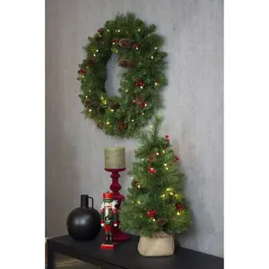 EVERYDAY MINIATURE PINE CONE & BERRY TREE 61CM - afbeelding 3