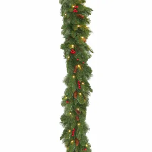 Everyday Pine Cone & Berry Garland LED - L274cm - afbeelding 1