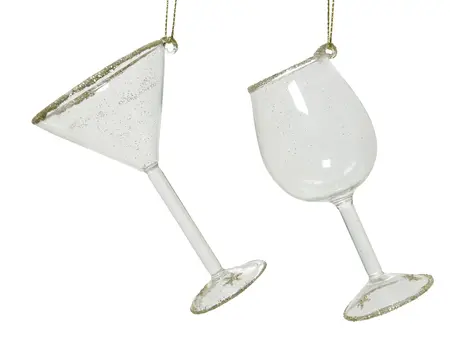 GLAS GLAS 2ASS D.6CMH.10CM HELDER/GOUD - afbeelding 1
