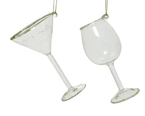 GLAS GLAS 2ASS D.6CMH.10CM HELDER/GOUD - afbeelding 3
