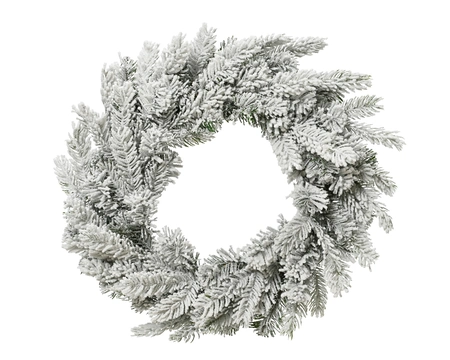 GRANDIS WREATH  D50H8CM  GREEN/WHITE
