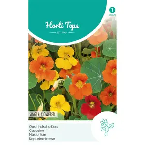HT TROPAEOLUM, OOST-INDISCHE KERS ENKELBLOEMIG GEMENGD - afbeelding 1