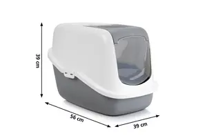 Kattenbak Nestor Grijs/Wit - afbeelding 2