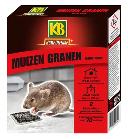 KB MUIZEN GRANEN ALFACHLORALOSE KANT-EN-KLARE LOKDOOS 2ST 'MAGIK GRAIN'