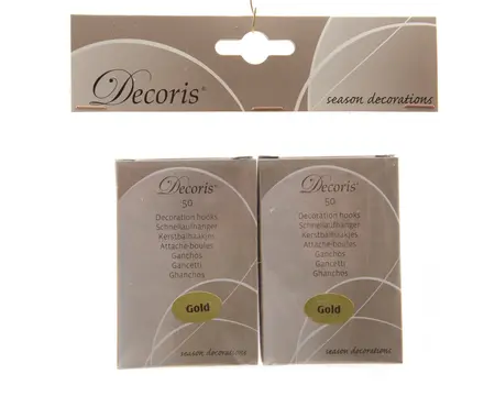 Kerstbalhaakjes IJzer - L3,5cm - Goud - afbeelding 2