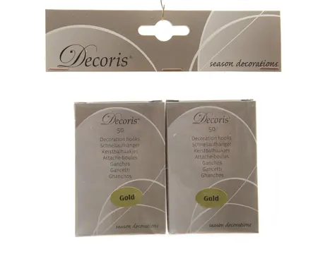 Kerstbalhaakjes IJzer - L3,5cm - Goud - afbeelding 3