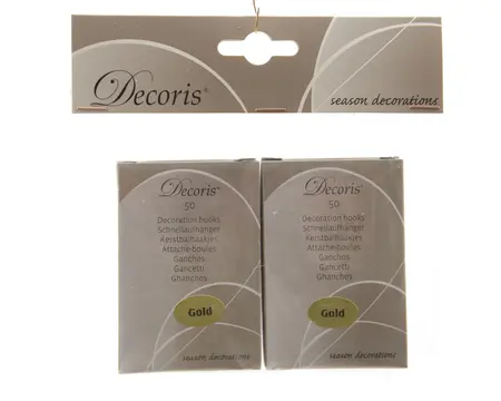 Kerstbalhaakjes IJzer - L3,5cm - Goud - afbeelding 1