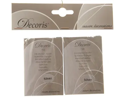 Kerstbalhaakjes IJzer - L3,5cm - Zilver - afbeelding 3