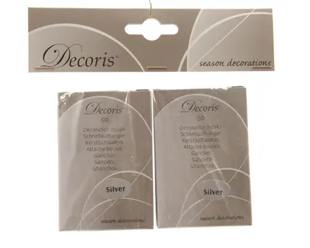 Kerstbalhaakjes IJzer - L3,5cm - Zilver - afbeelding 1