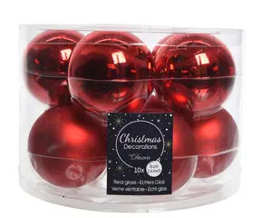 KERSTBALLEN GL/MAT MIX  KERSTROOD D.6CM - afbeelding 3