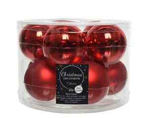 KERSTBALLEN GL/MAT MIX KERSTROOD D.6CM - afbeelding 3