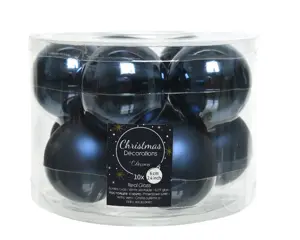 KERSTBALLEN GL/MAT MIX NACHTBLAUW D.6CM - afbeelding 2