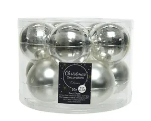 KERSTBALLEN GL/MAT MIX ZILVER D.6CM - afbeelding 3