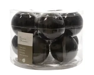 KERSTBALLEN GL/MAT MIX  ZWART D.6CM - afbeelding 2