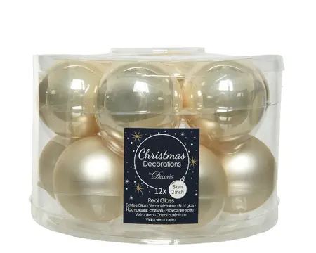 Kerstballen Glas Enamel/Matt - D5cm - afbeelding 3