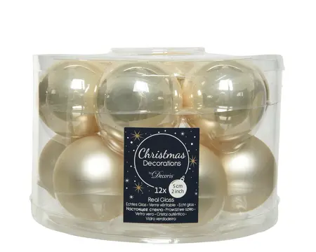 Kerstballen Glas Enamel/Matt - D5cm - afbeelding 2