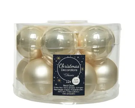 Kerstballen Glas Enamel/Matt - D5cm - afbeelding 1