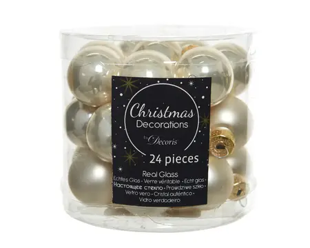 KERSTBALLEN GLAS ENAMEL MATT MIX D2.5CM PAREL - afbeelding 2