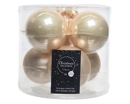 KERSTBALLEN GLAS ENAMELMATT MIX PAREL D8CM
