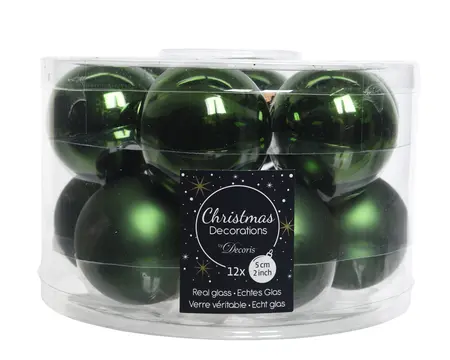 Kerstballen Glas Shiny/Matt - D5cm - afbeelding 1