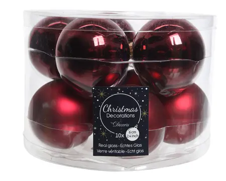 Kerstballen Glas Shiny/Matt - D6cm - afbeelding 1