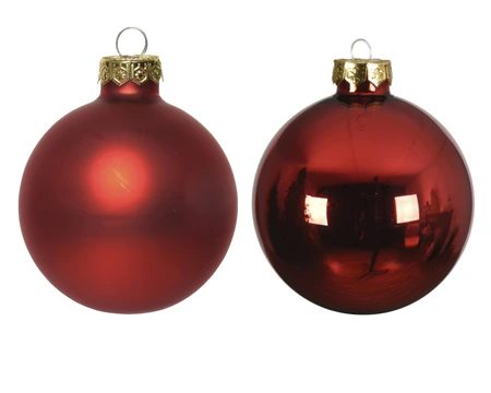 Kerstballen Glas Shiny/Matt - D7cm - afbeelding 2