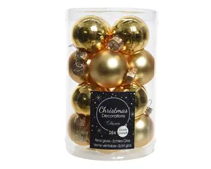 KERSTBALLEN GLAS SHINY MATT MIX D3.5CM L.GOUD - afbeelding 3