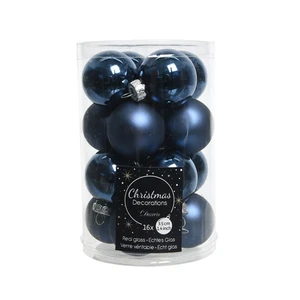 KERSTBALLEN GLAS SHINY MATT MIX D3.5CM NACHTBLAUW - afbeelding 3