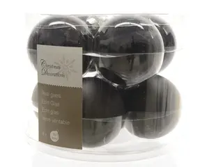 KERSTBALLEN GLAS SHINY MATT MIX D7CM ZWART - afbeelding 2