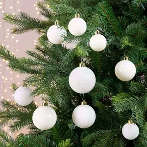 KERSTBALLEN MIX WINTERWIT D.6CM - afbeelding 3