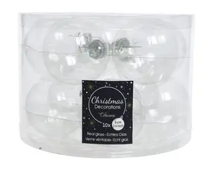 KERSTBALLEN SHINY TRANSPARANT/HELDER D.6CM