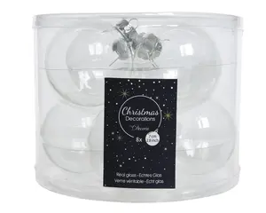 KERSTBALLEN SHINY TRANSPARANT/HELDER D.7CM