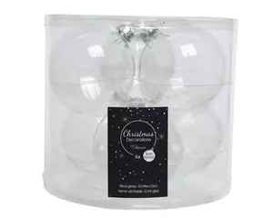KERSTBALLEN SHINY TRANSPARANT/HELDER D.8CM