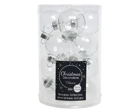 KERSTBALLEN TRANSPARENT  TRANSPARANT/HELDER D.3.5CM