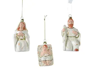 KERSTGROEP 3ASS WIT L.6.3CM X W.6.5CM X H.13.3CM - afbeelding 2