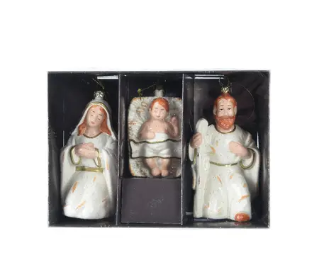 KERSTGROEP 3ASS WIT L.6.3CM X W.6.5CM X H.13.3CM - afbeelding 2
