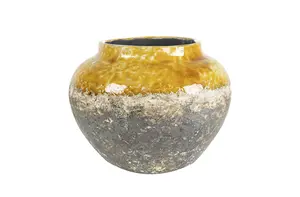 Kruik Lindy Ocher - D28/H20cm Geel