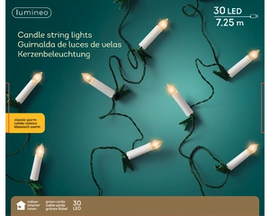 LED CANDLE LIGHTS STEADY L.725CM GROEN/KLASSIEK WARM - afbeelding 2