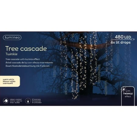 LED CASCADE LIGHTS L200CM 480L CLASSIC WARM/BLACK - afbeelding 1