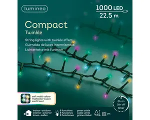 LED COMPACT LIGHTS TWINKEL EFFECT L.2250CM GROEN/SOFT MULTI - afbeelding 6