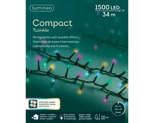 LED COMPACT LIGHTS TWINKEL EFFECT L.3400CM GROEN/SOFT MULTI - afbeelding 5