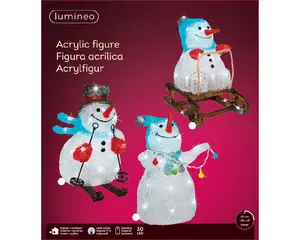 LED SNEEUWPOP ACRYL SKIING/SLEDDING/STEADY BO L.21.5W.29.5H.32CM ASS./KOEL WIT - afbeelding 7